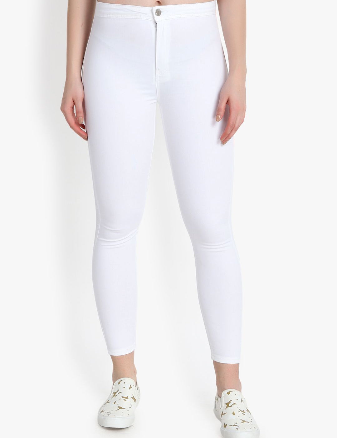 Kotty Women White Skinny Fit High-Rise Clean Look Jeans