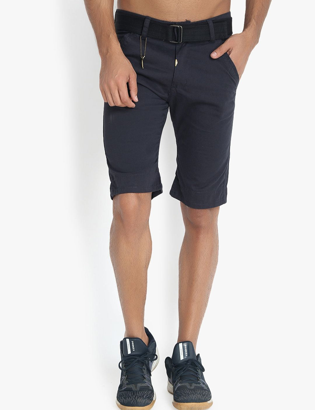 Kotty Men Blue Solid Regular Fit Regular Shorts