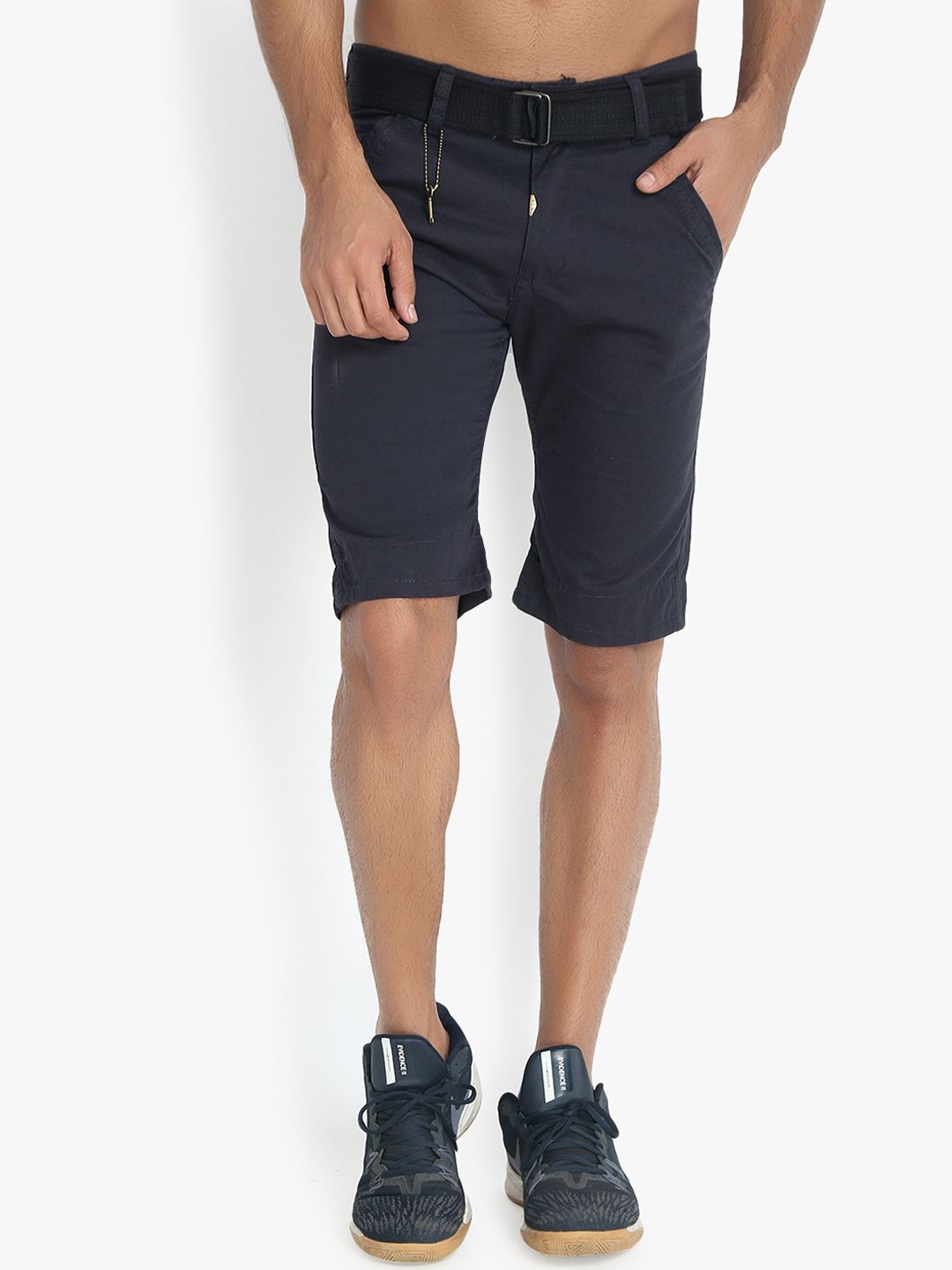 Kotty Men Blue Solid Regular Fit Regular Shorts
