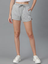 KOTTY Basics Women Grey Mid-Rise Running Sports Shorts