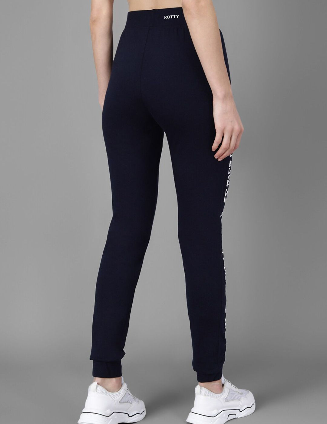Kotty Women Navy Blue & White Printed Joggers