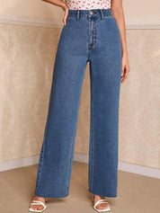 Kotty Women Jean Straight Fit High-Rise Stretchable Cotton Jeans