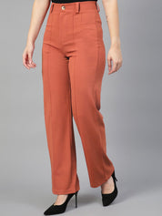 Kotty Women Pack Of 2 Relaxed Straight Leg Fit High-Rise Easy Wash Trousers