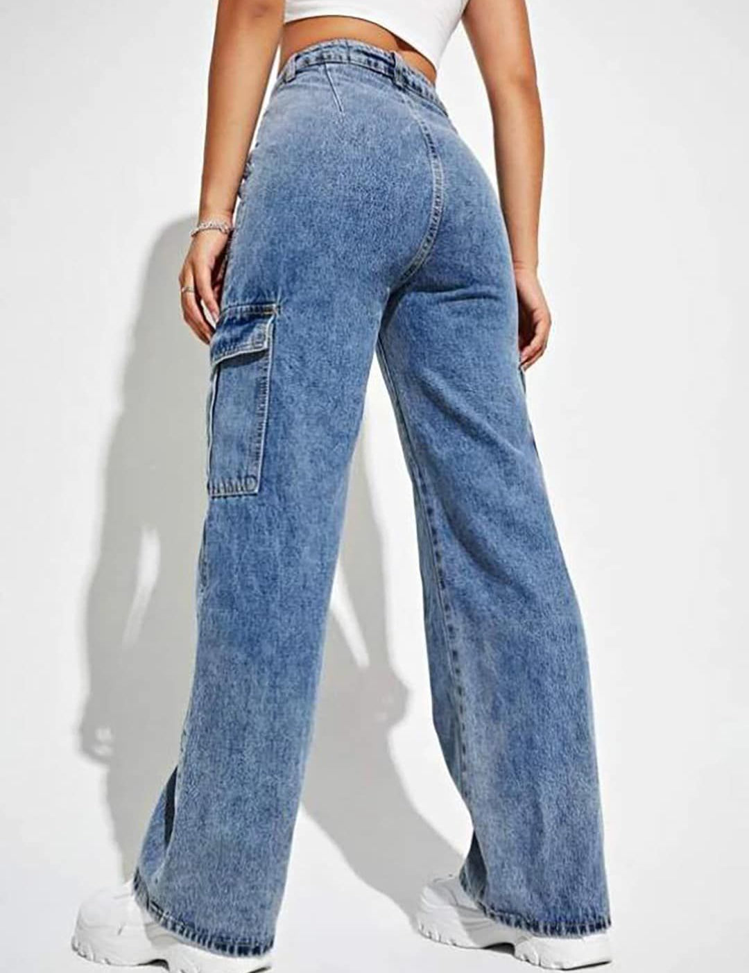 Kotty Women Jean Straight Fit High-Rise Clean Look Heavy Faded Stretchable Jeans