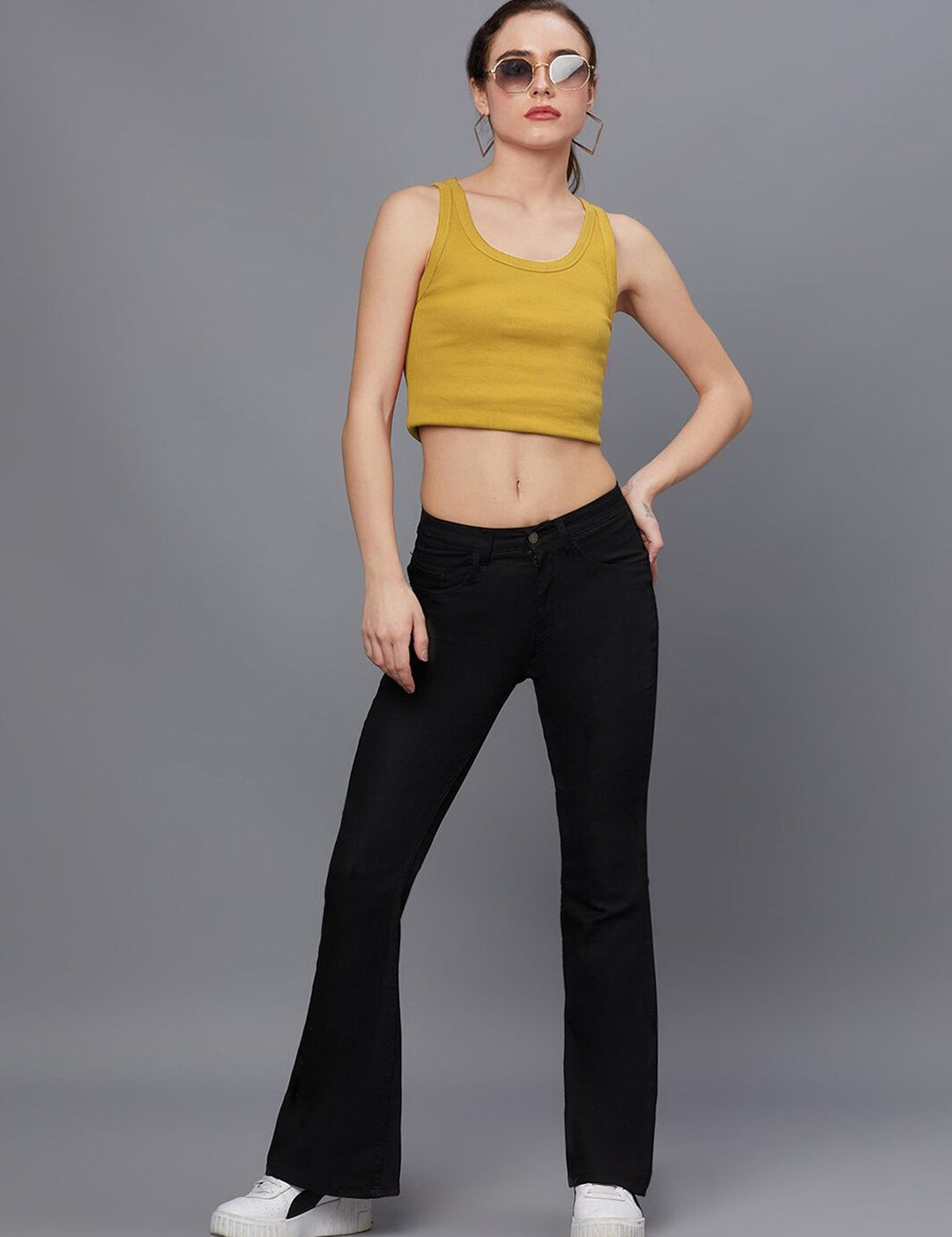 Kotty Women Black Jean Bootcut Stretchable Jeans