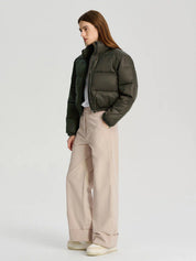 Kotty Stand Collar Crop Puffer Jacket