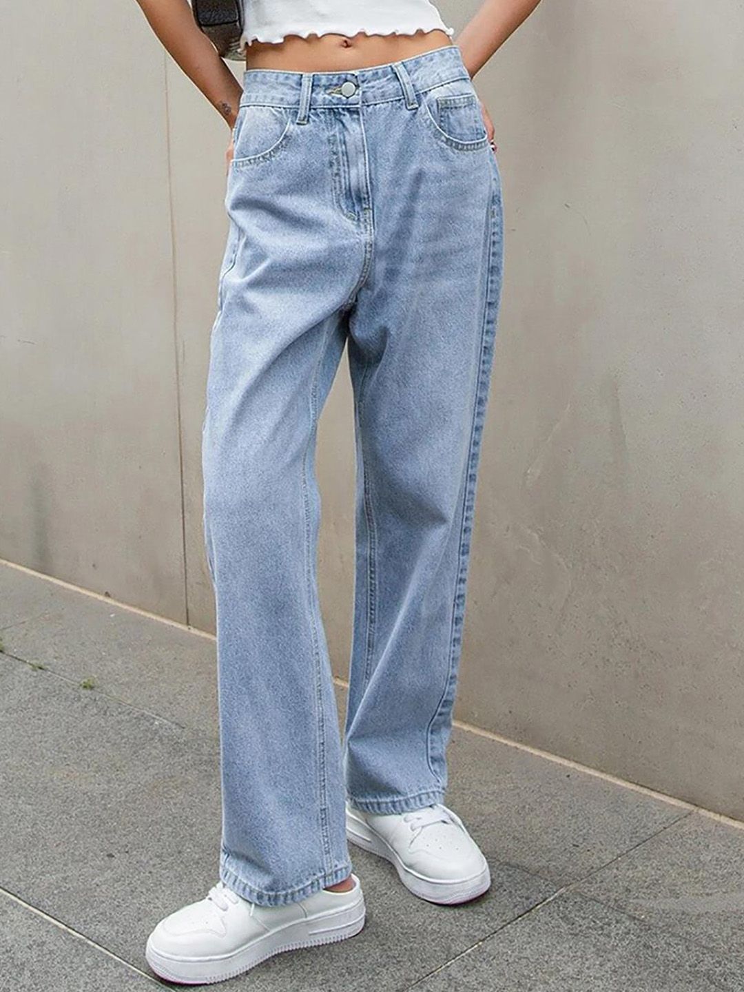 Kotty Women Jean Straight Fit High-Rise Light Fade Stretchable Jeans