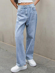 Kotty Women Jean Straight Fit High-Rise Light Fade Stretchable Jeans