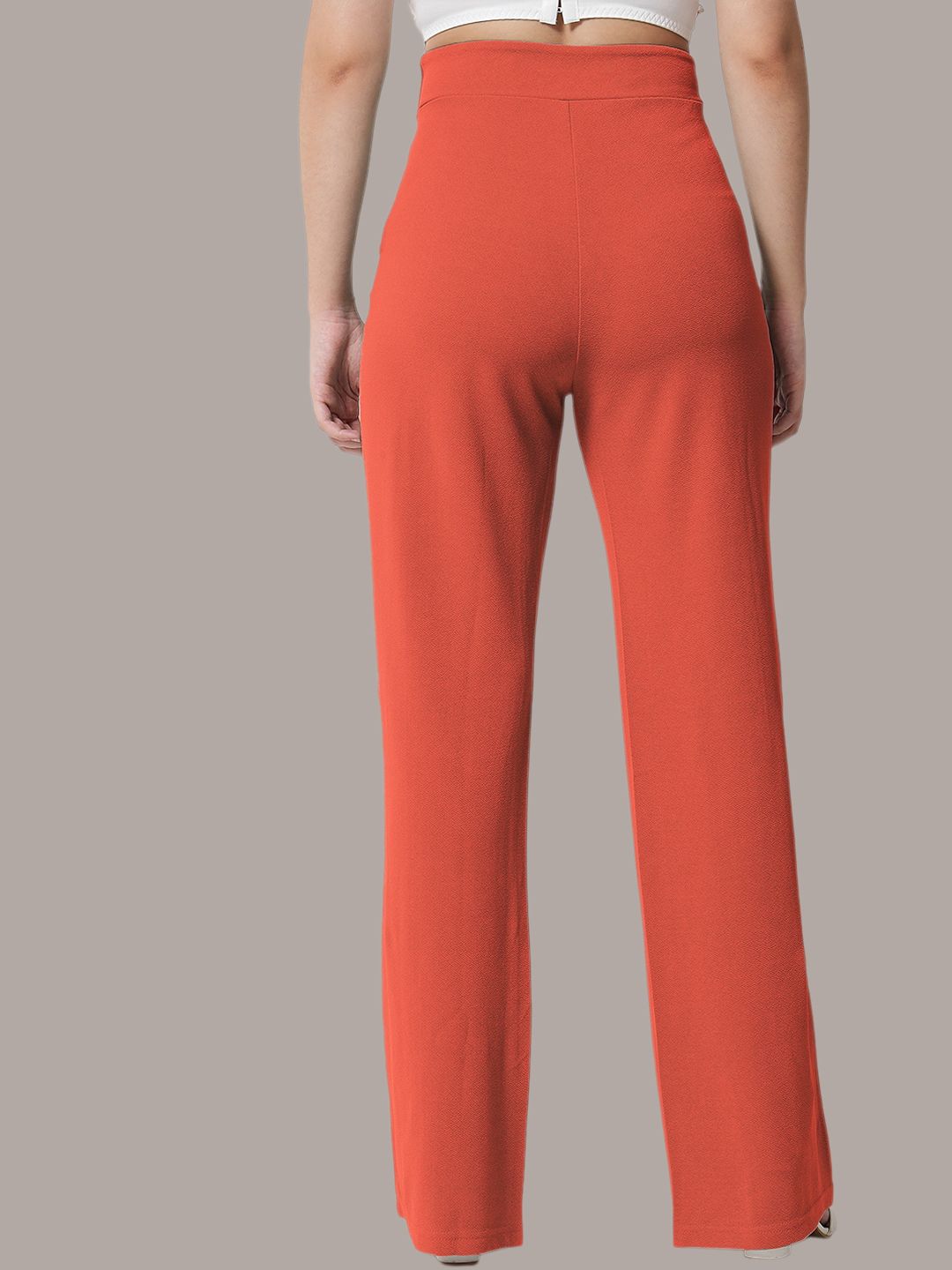 Kotty Pack Of 2 Women Relaxed Straight Leg Straight Fit High-Rise Trousers