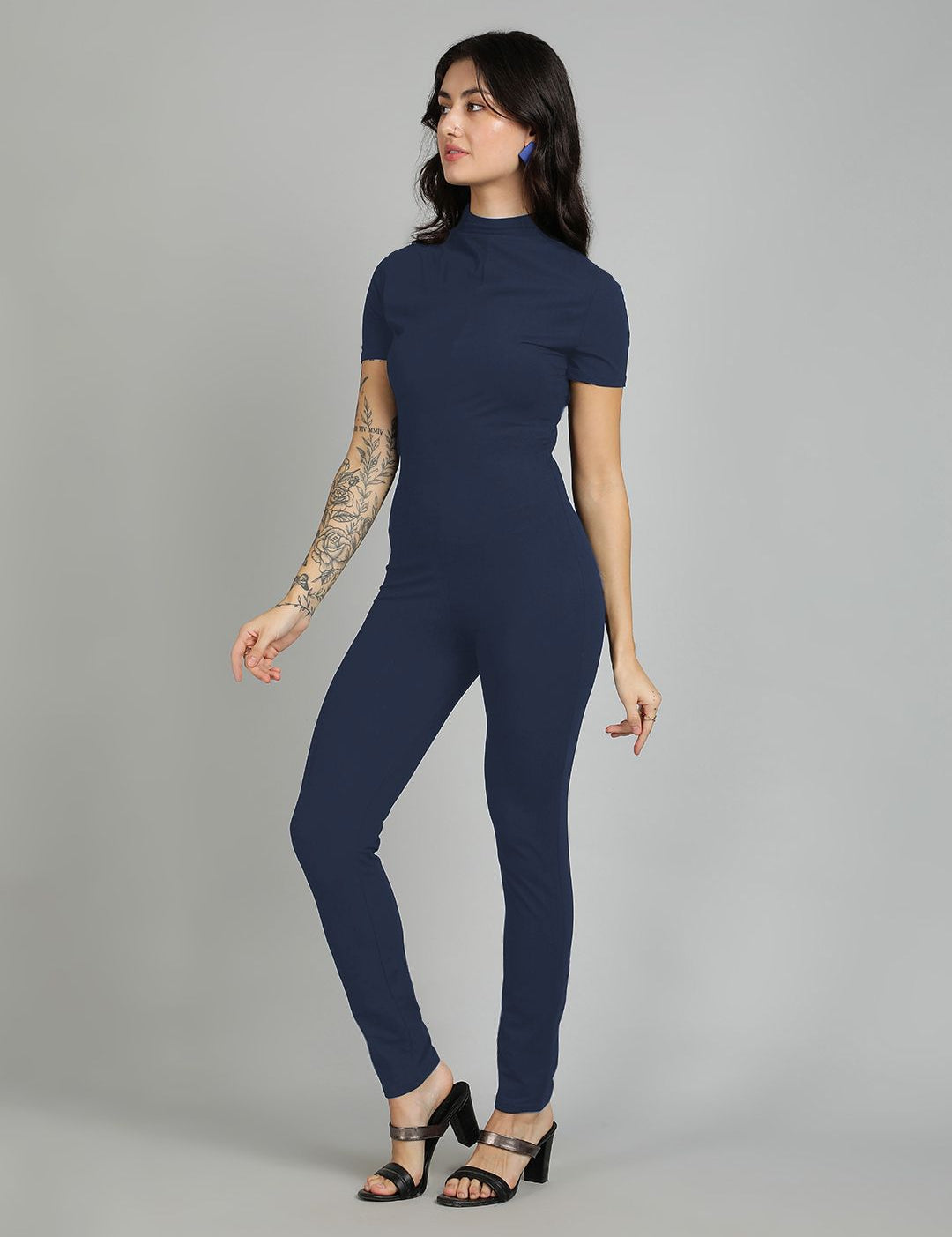 Kotty Women Mock Neck Basic Jumpsuit