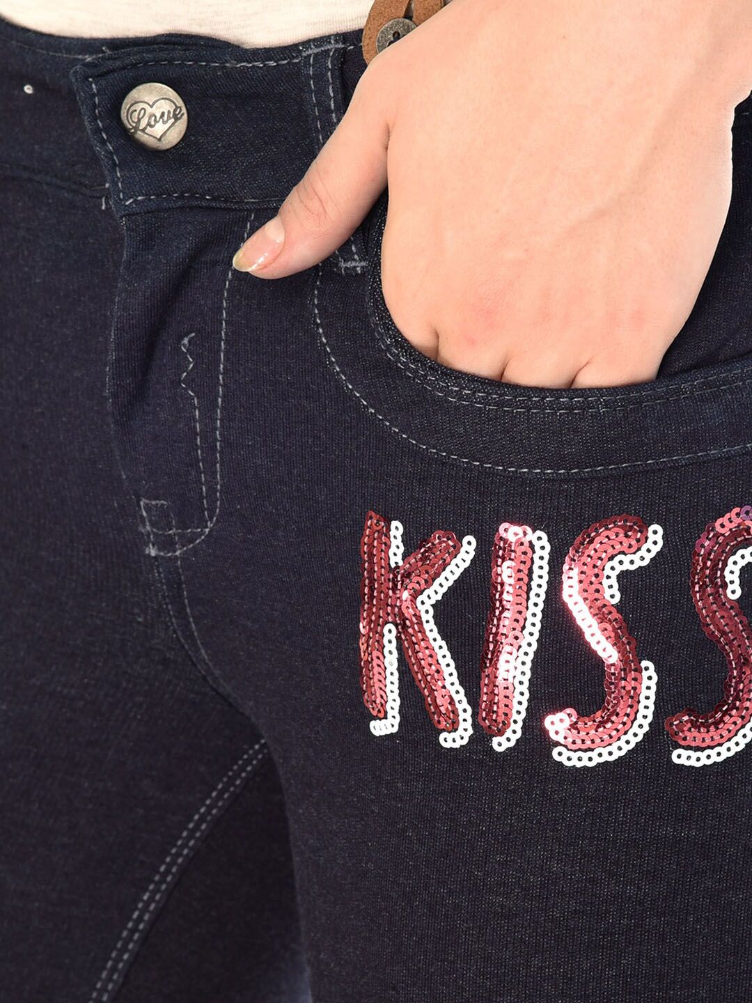 Kotty Women Embellished High-Rise Denim Shorts With Suspenders