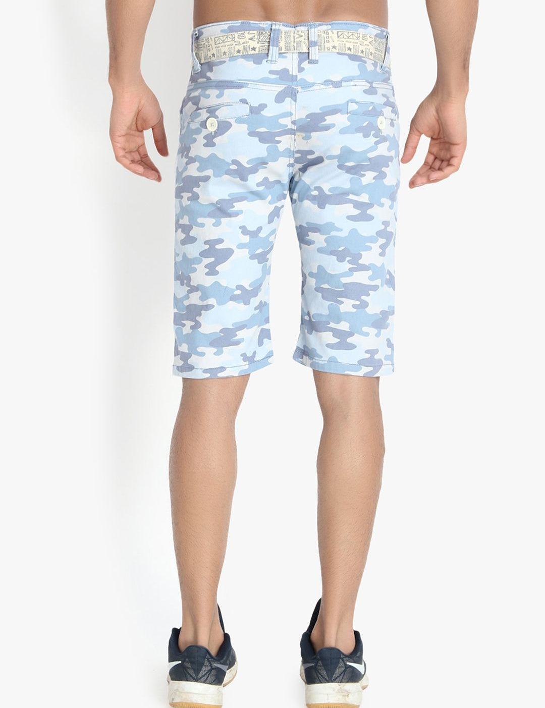 Kotty Men Blue Printed Regular Fit Regular Shorts