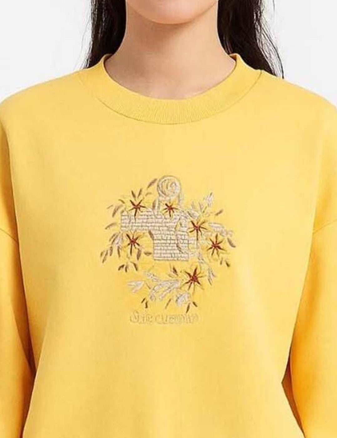 Kotty Women Floral Embroidered Full Sleeve Sweatshirt