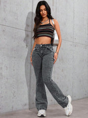 Kotty Women Jean Bootcut High-Rise Heavy Fade Stretchable Jeans