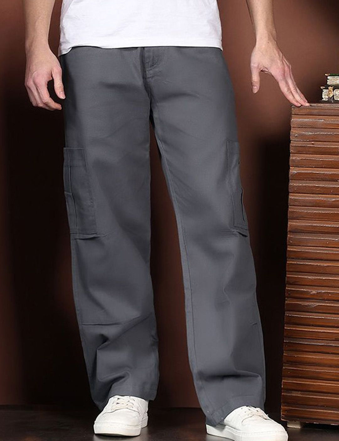 Kotty Men Relaxed Easy Wash Cargos Trousers