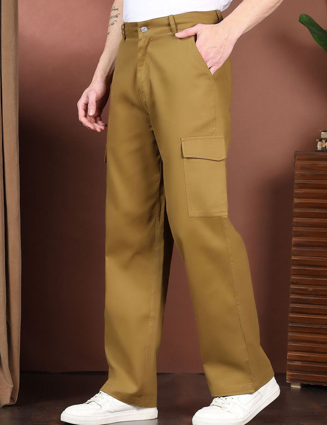 Kotty Men Relaxed Easy Wash Cargos Trousers