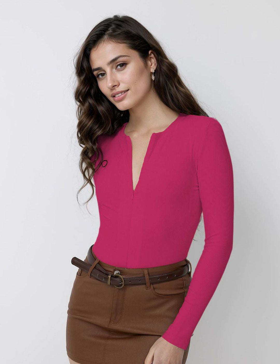 Kotty Women Solid V-Neck Top