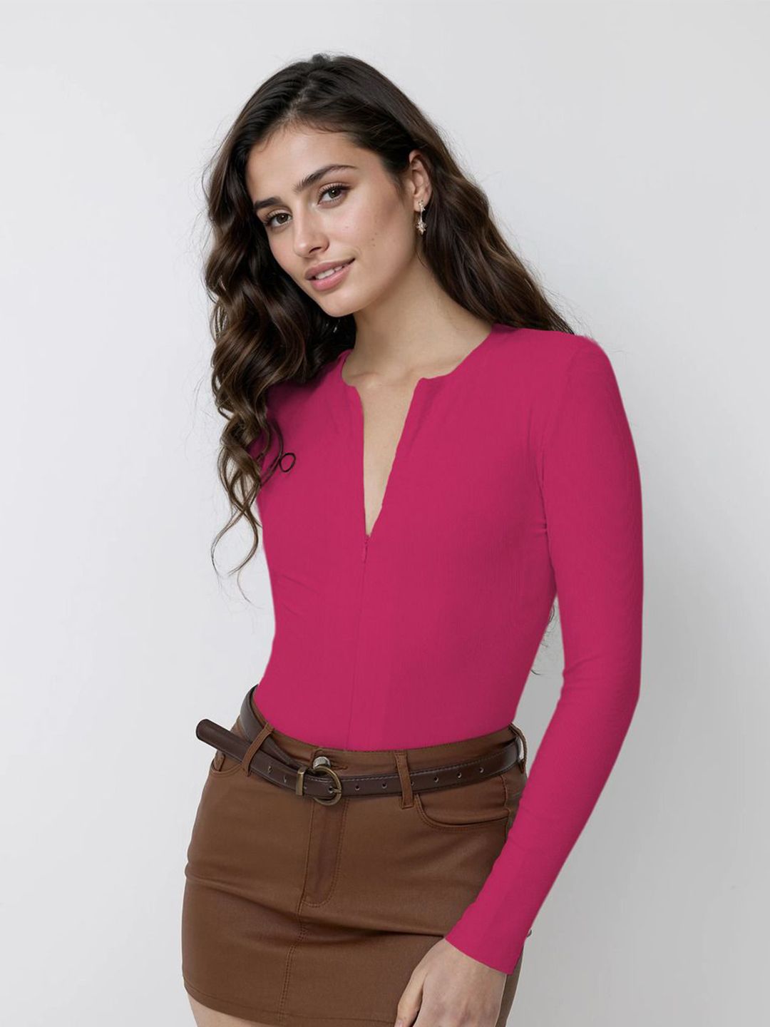 Kotty Women Solid V-Neck Top