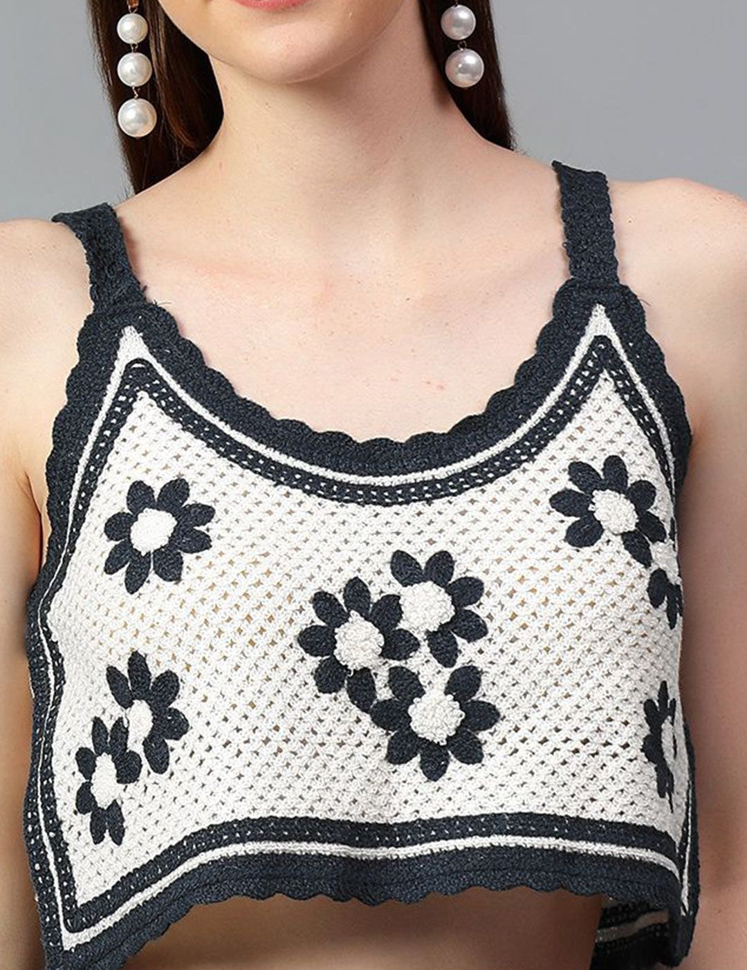 Kotty Women Self Design Scoop Neck Cotton Top