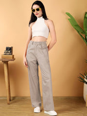 Kotty Women Loose Fit Mid-Rise Formal Trousers