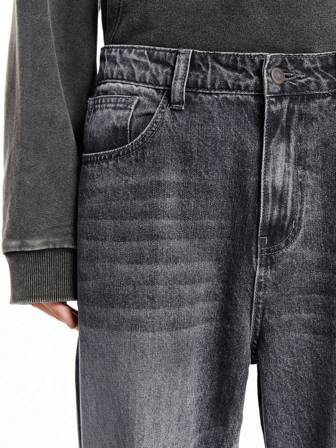 Kotty Men Wide Leg Low-Rise Light Fade Stretchable Jeans