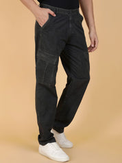 Kotty Men Solid Easy Wash Cargos Trousers