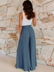 Kotty Women Loose Fit High-Rise Wide-Leg Cotton Trouser