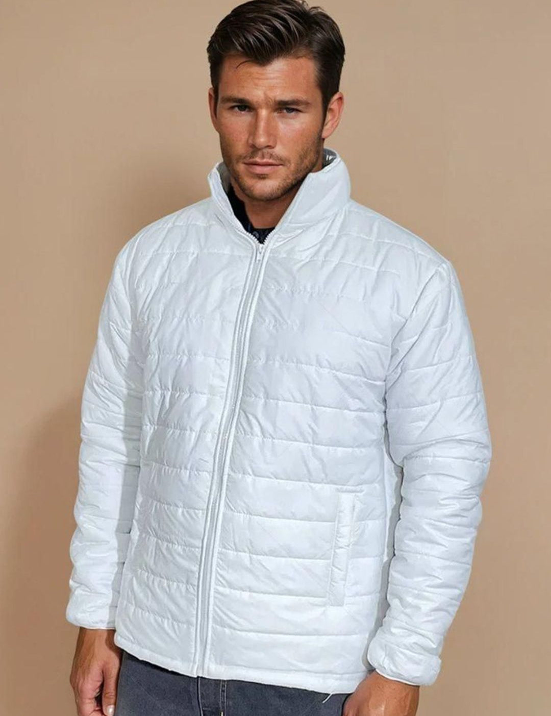 Kotty Men Self Design Mock Collar Puffer Jacket