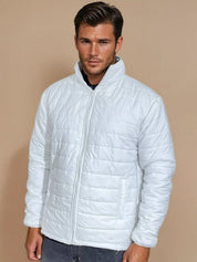 Kotty Men Self Design Mock Collar Puffer Jacket