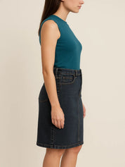 Kotty High-Rise Denim Pencil Knee-Length Skirt