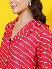 Kotty Abstract Printed Shirt With Trouser 