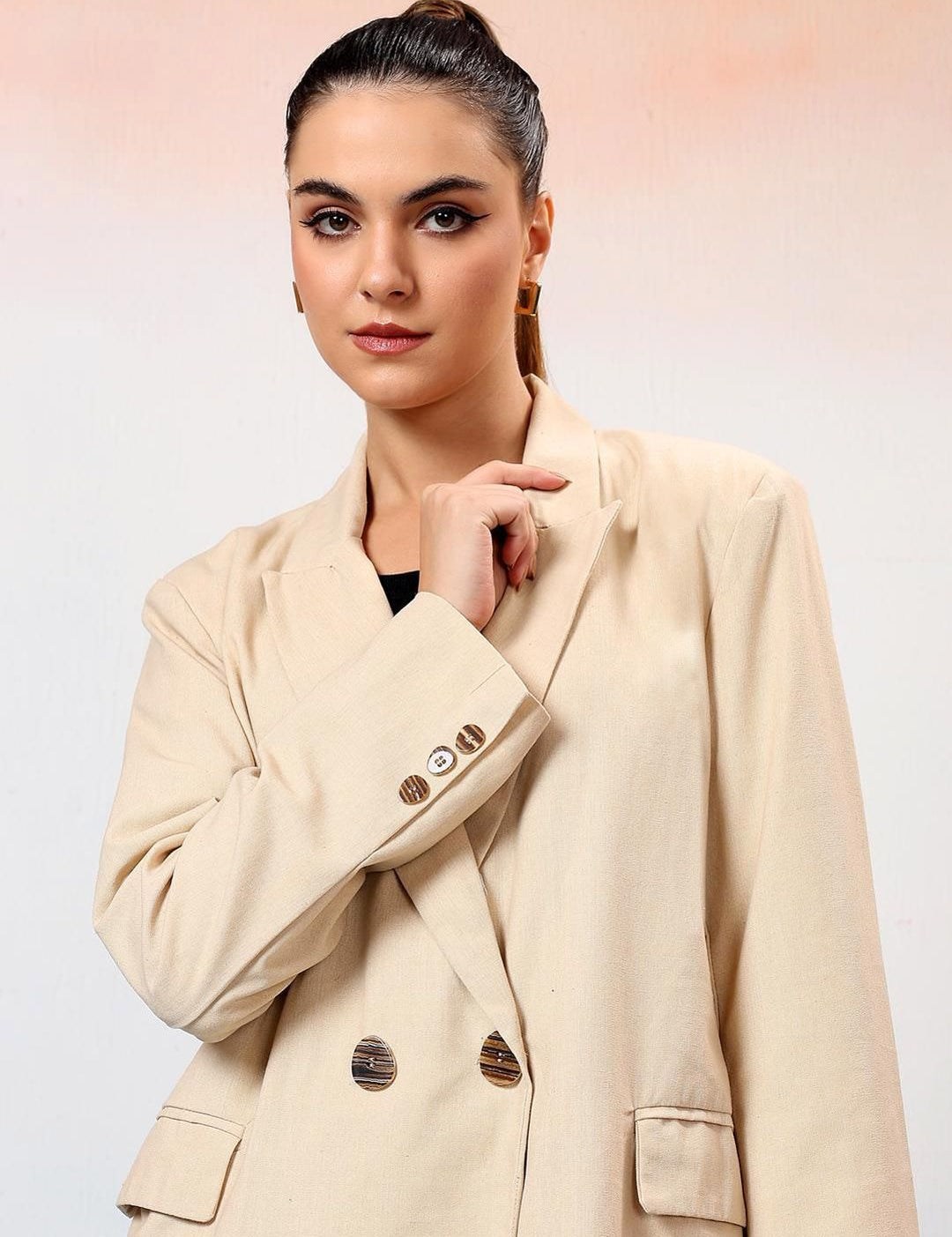 Kotty Notched Lapel Double Breasted Blazer