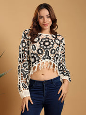 KOTTY Casual Regular Sleeves Printed Women Multicolor Top