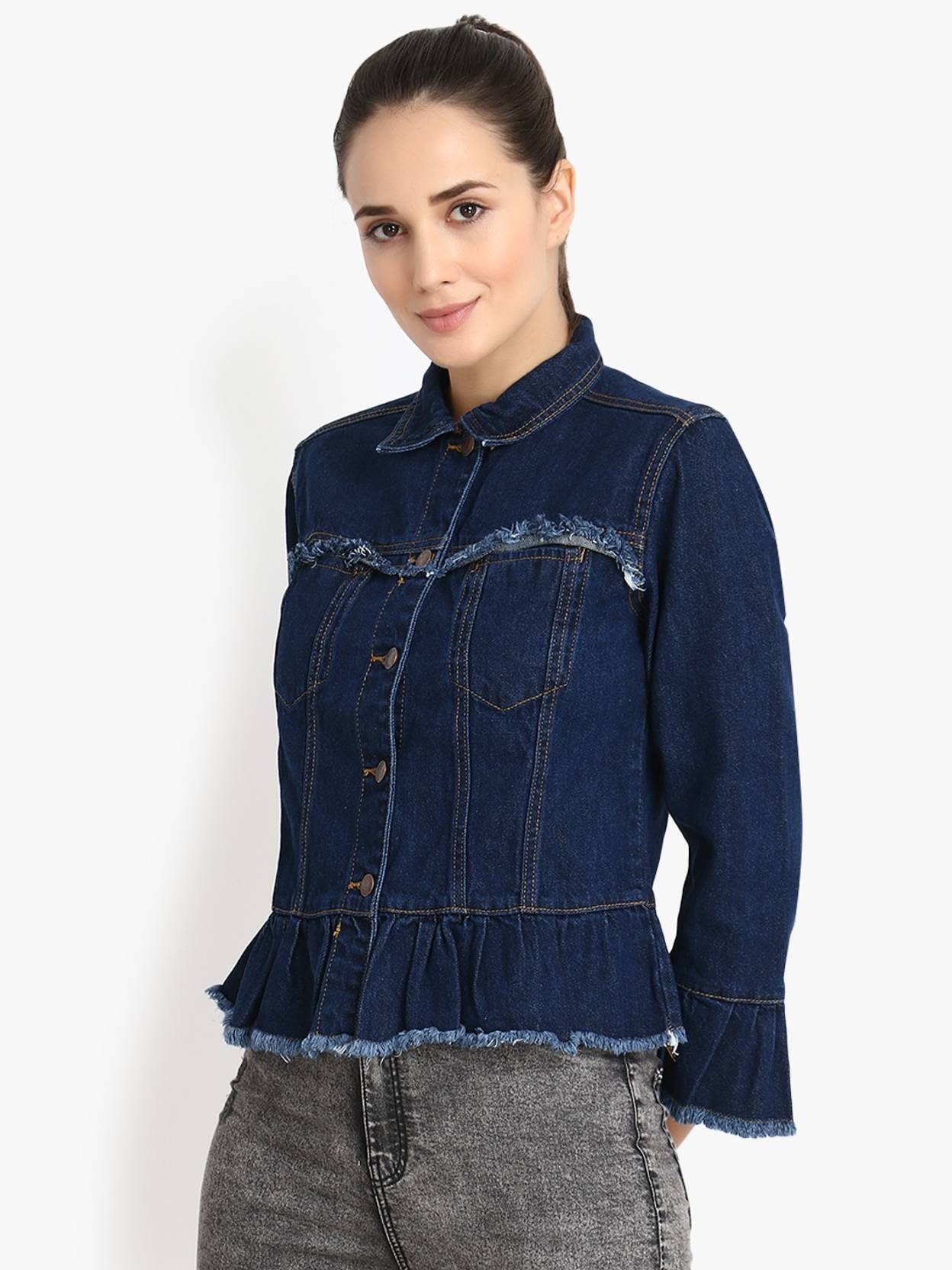 KOTTY Women Solid Denim Jacket
