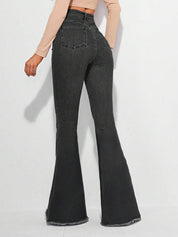 KOTTY  Women Boot-Leg High Rise Black Jeans