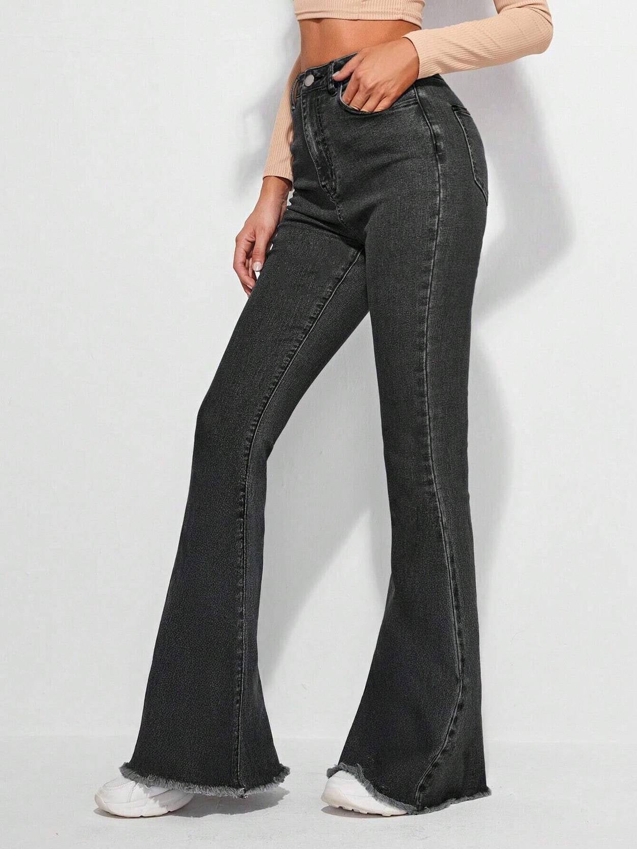 KOTTY  Women Boot-Leg High Rise Black Jeans