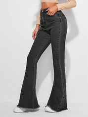KOTTY  Women Boot-Leg High Rise Black Jeans