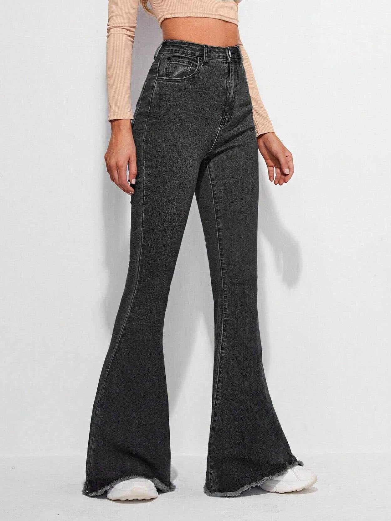 KOTTY  Women Boot-Leg High Rise Black Jeans