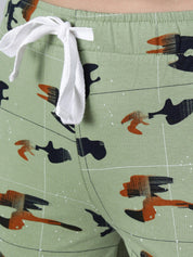 Kotty Women Green Printed Lounge Shorts