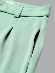 KOTTY BIZwear Women Light green Relaxed Straight Leg High-Rise Easy Wash Pleated Trousers