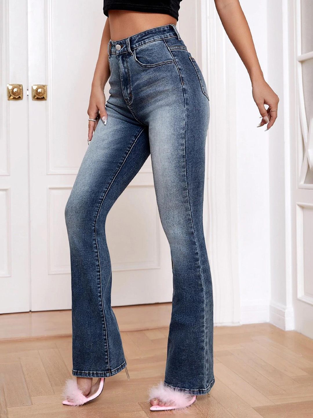Kotty Women Bootcut High-Rise Stretchable Jeans