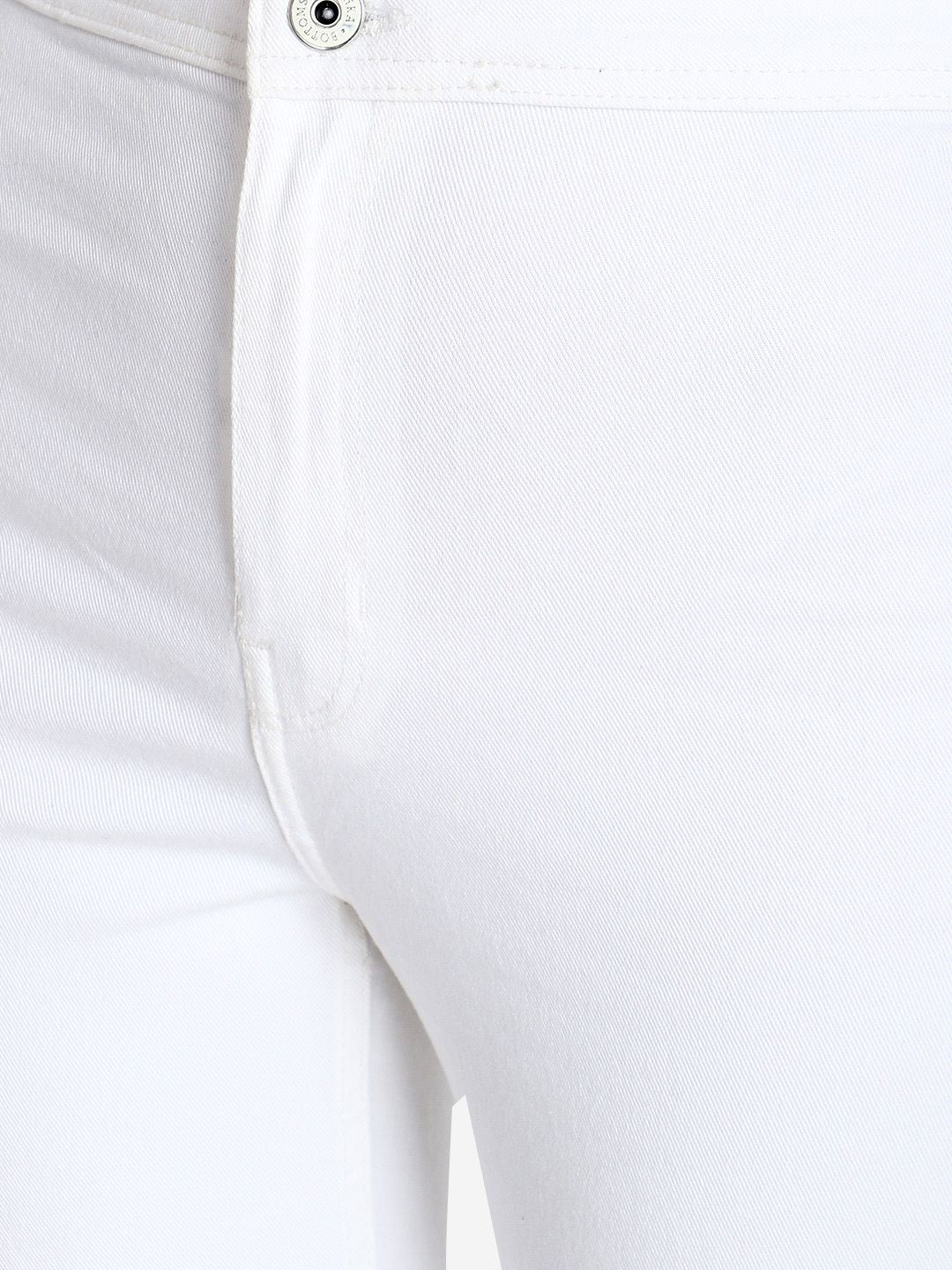 Kotty Women White Flared High-Rise Clean Look Stretchable Jeans