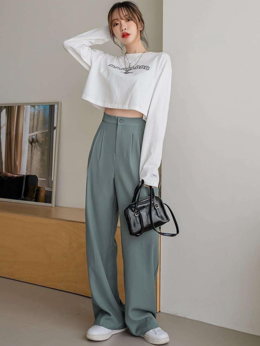 KOTTY BIZwear Women Straight Fit High-Rise Easy Wash Trousers