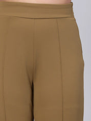 Kotty Women Relaxed Straight Fit High-Rise Easy Wash Trousers