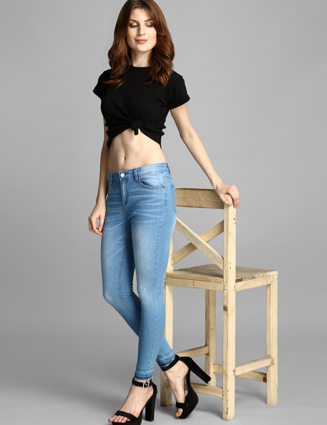 Kotty Women Blue Skinny Fit High-Rise Clean Look Jeans