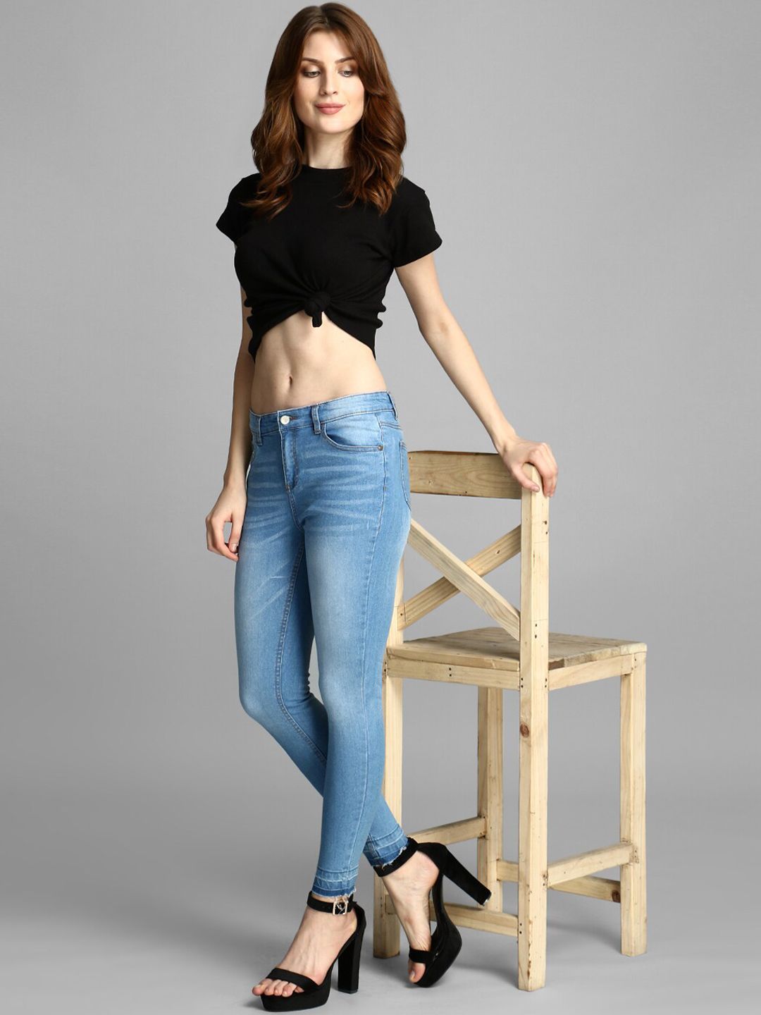 Kotty Women Blue Skinny Fit High-Rise Clean Look Jeans