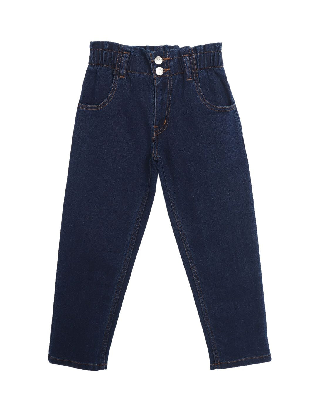 Kotty Girls Navy Blue Solid Mid Rise Jeans