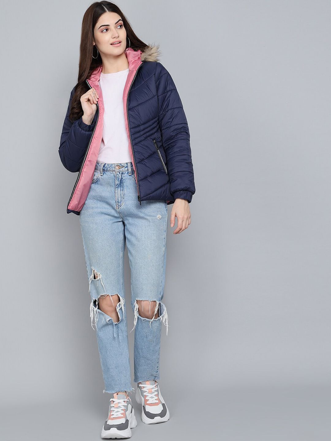 Kotty Women Blue Outdoor Puffer Jacket