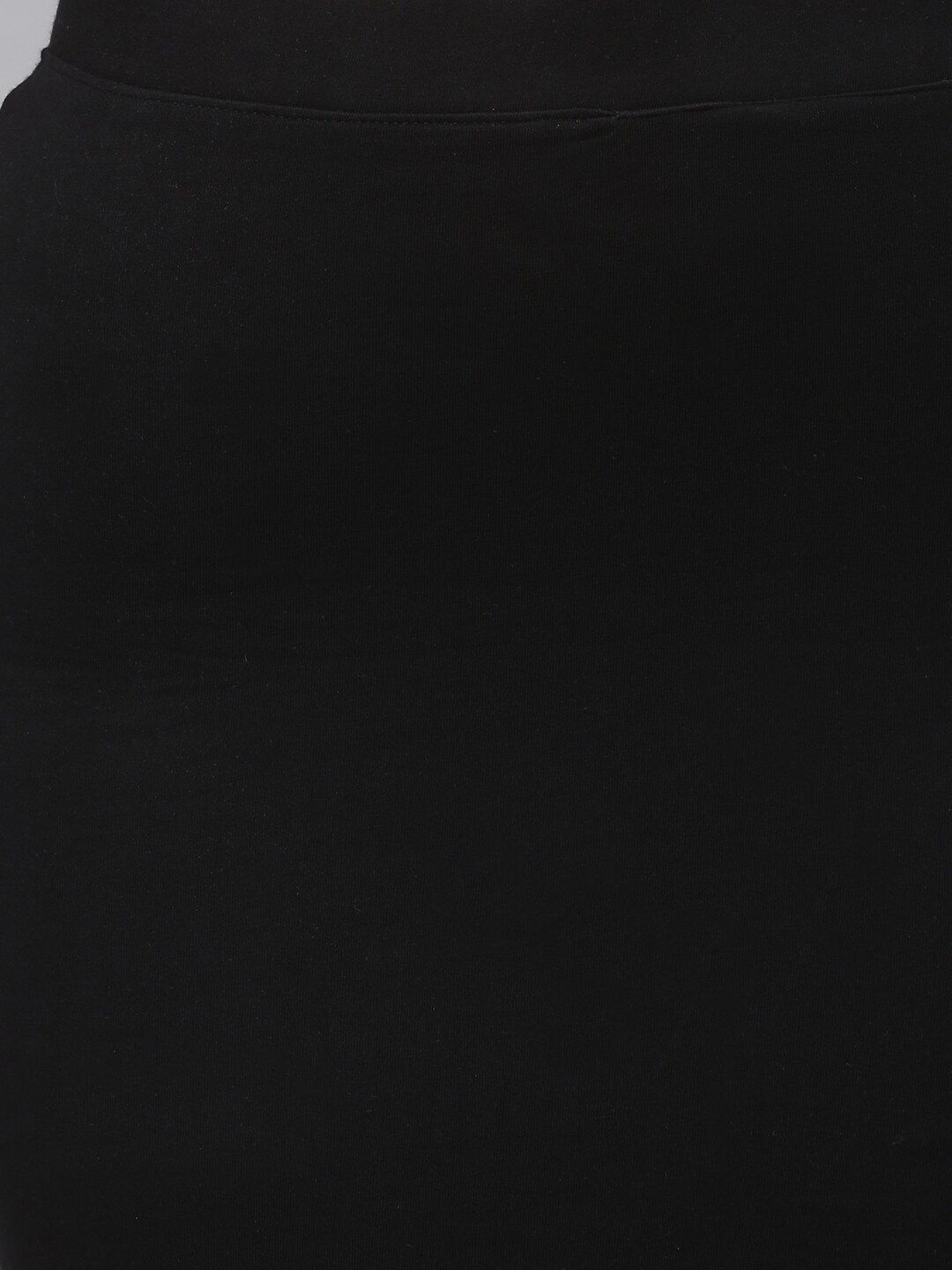 Kotty Women Black Solid Midi Pencil Skirt