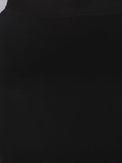 Kotty Women Black Solid Midi Pencil Skirt